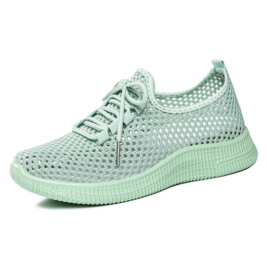 Damen nan atmungsaktiver Mesh-Slip-On Sneaker mit elastischer Schnürung und flexibler Profilsohle EB