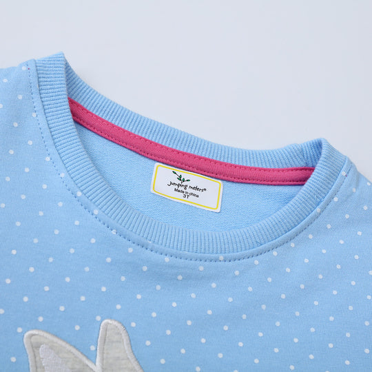 Mädchen Sweatshirt mit niedlichem Hasen- und Blumenmotiv EB