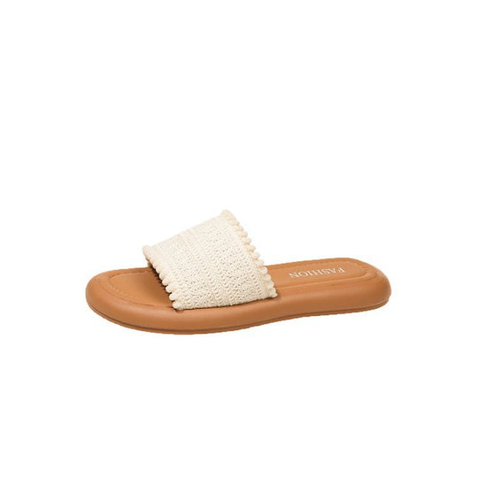 Damen modische Mules mit zierlichem Textilmuster EB