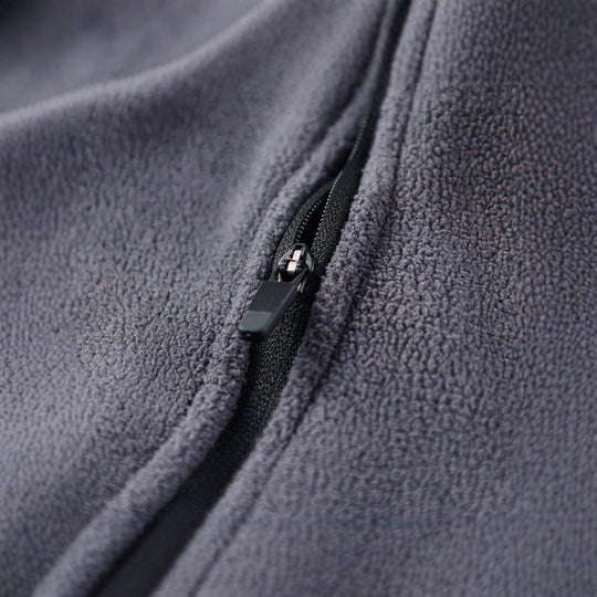 Herren Flauschiger Zip‑Troyer Fleecepullover mit Stehkragen und Raglanärmeln EB