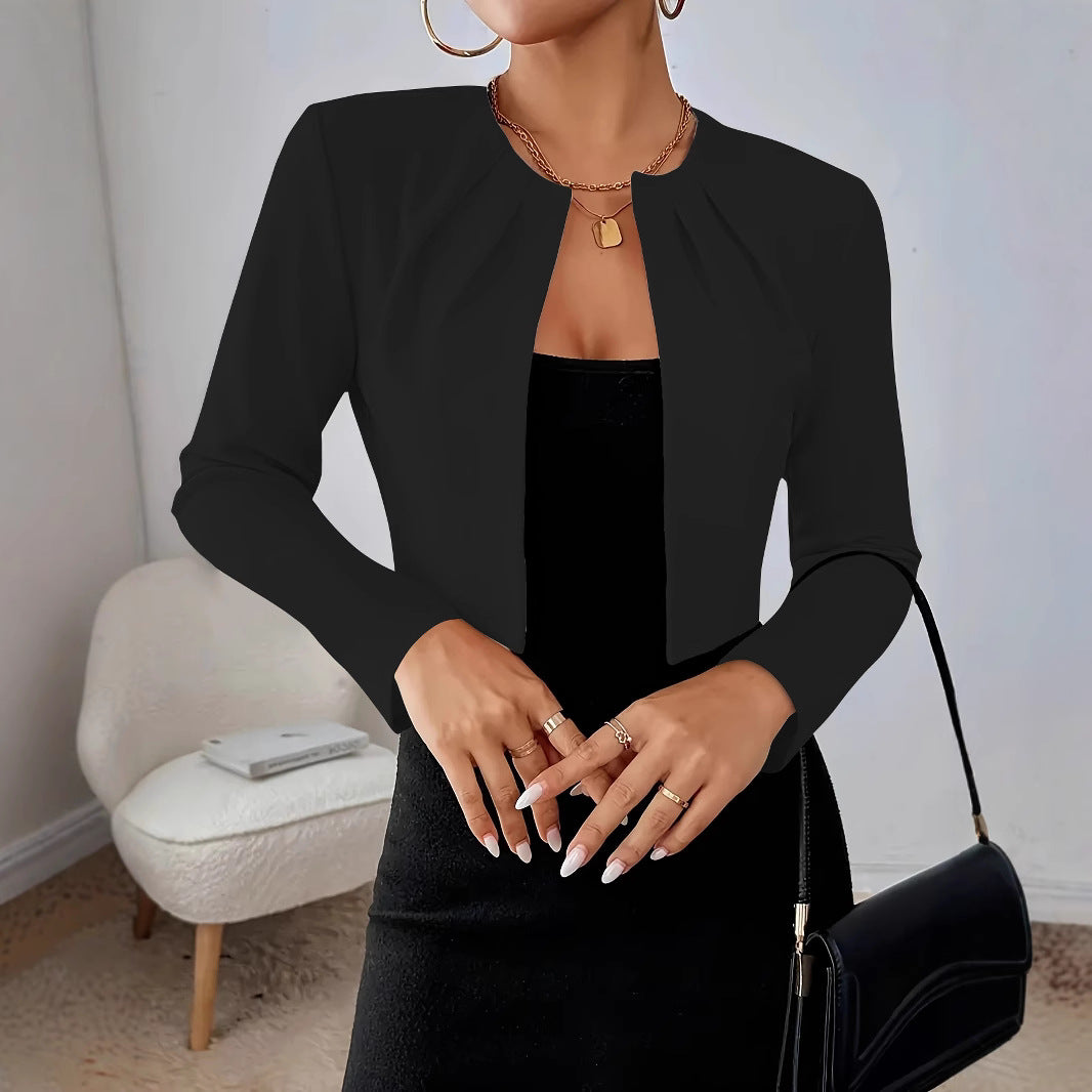 Damen Elegante Kurzjacke mit modernem Schnitt und raffinierten Falten EB