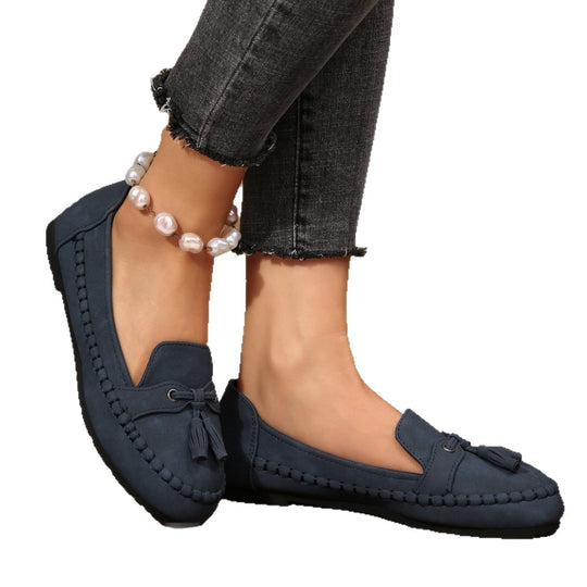 Damen Mokassin-Schuhe mit dekorativem Schleifenakzent und bequemer Sohlenkonstruktion EB