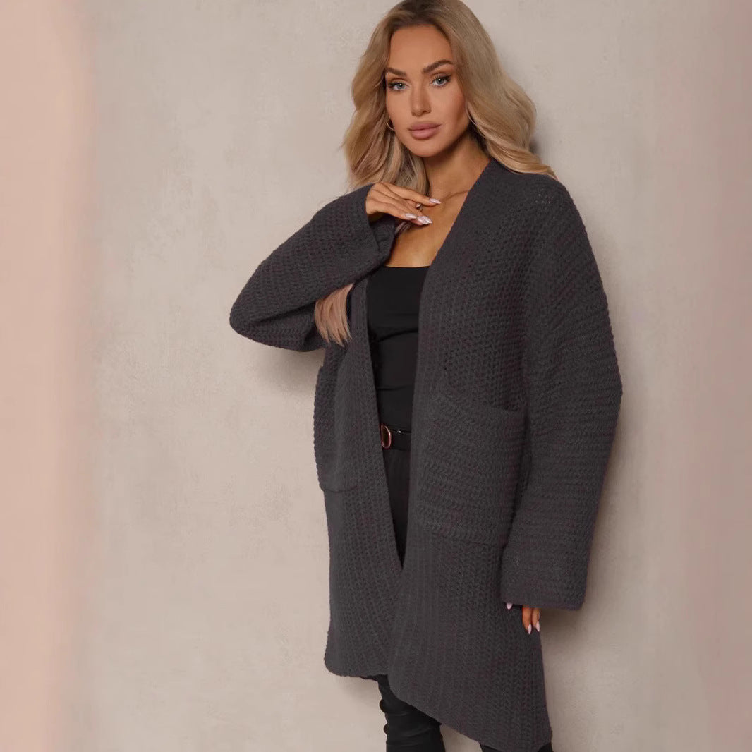 Damen Grobstrickjacke mit lässigem Schnitt und praktischen Taschen EB