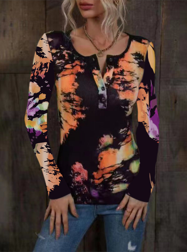 Damen Langarmshirt mit buntem Farbverlauf EB