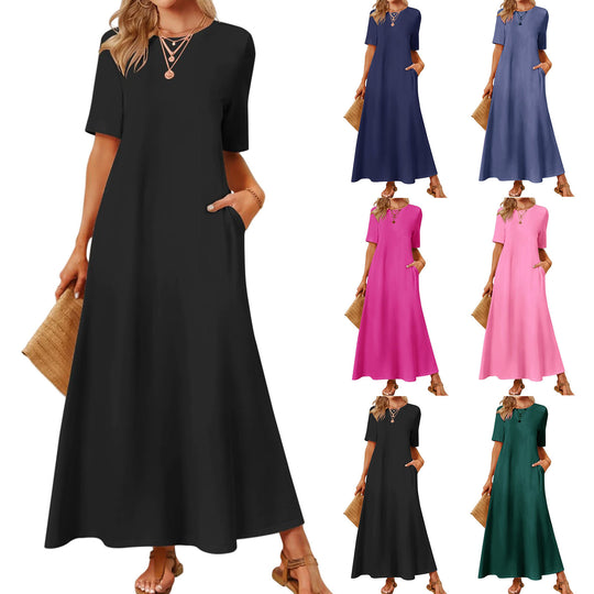 Damen Maxikleid mit lässigem Schnitt und praktischen Taschen EB