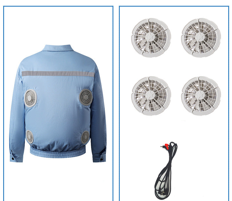 Unisex nan Arbeitskühljacke mit vier integrierten USB-Lüftern, verstellbarem Bund und atmungsaktivem Material R&B