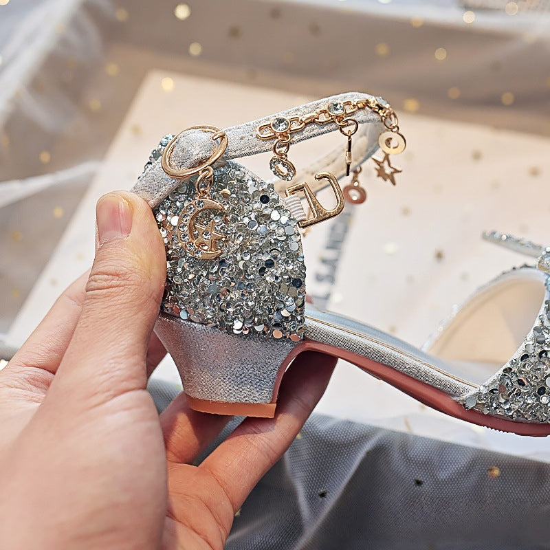 Mädchen Elegante und funkelnde Sandalen mit großen Schleifen EB