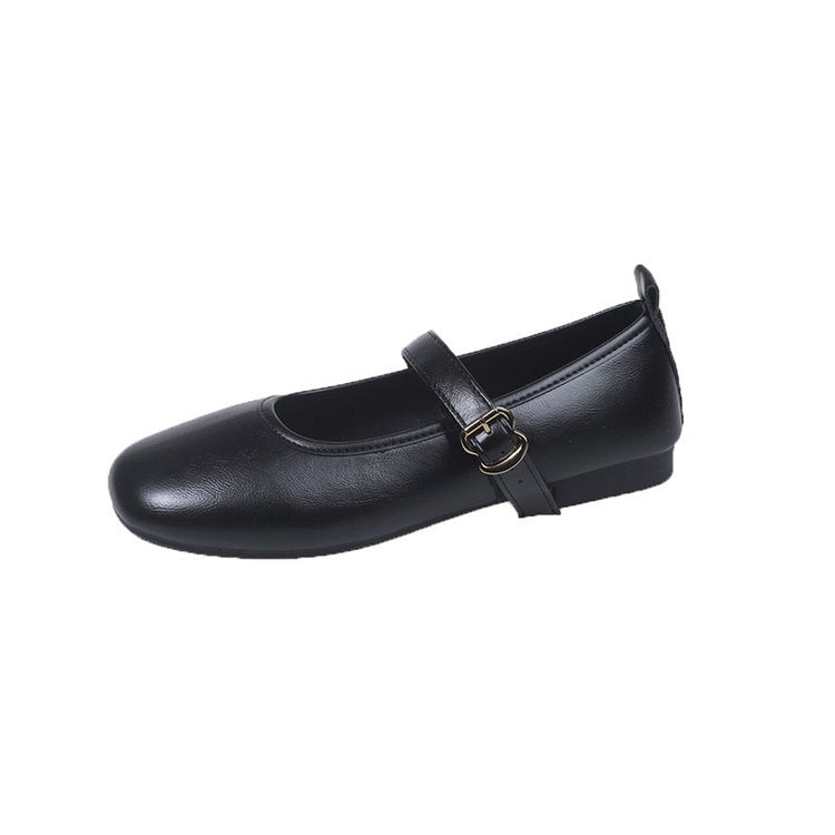 Damen komfortable Ballerinas mit verstellbarem Riemen und elegantem Schnallenakzent EB