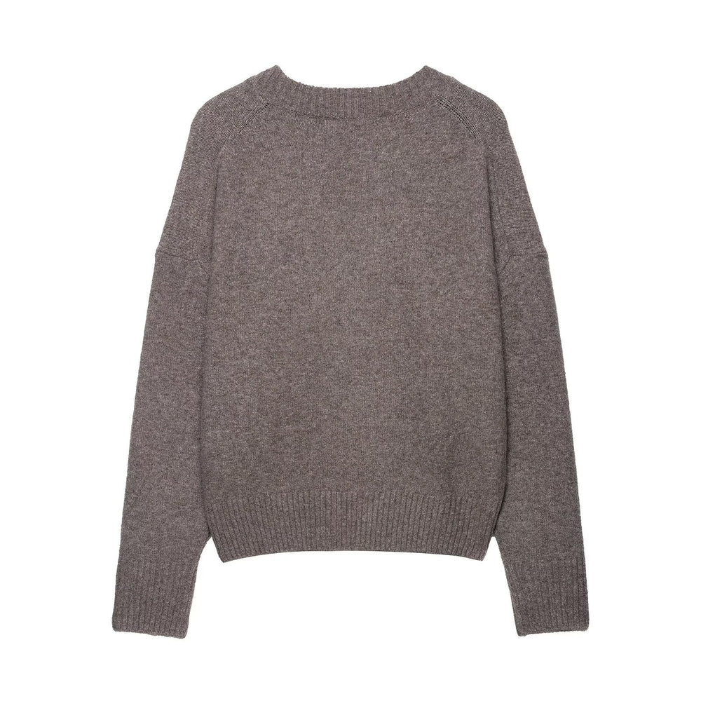 Damen kuscheliger V-Ausschnitt Pullover EB