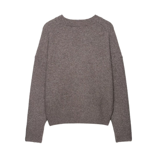 Damen kuscheliger V-Ausschnitt Pullover EB