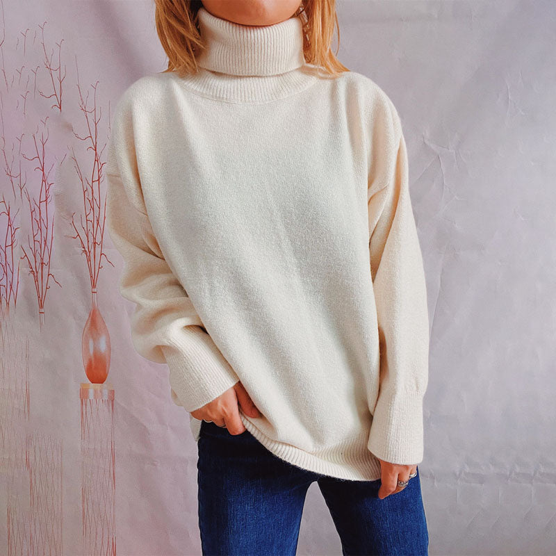 EB | Einfarbiger Warmer Strickpullover Für Alltag