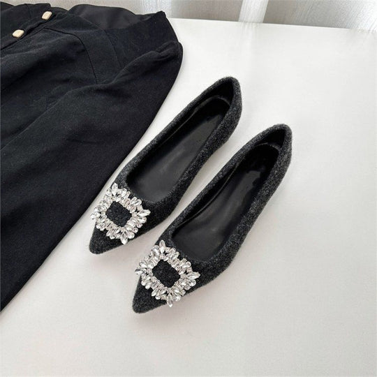 Damen elegante Spitzenschuhe mit funkelndem Strassdetail EB