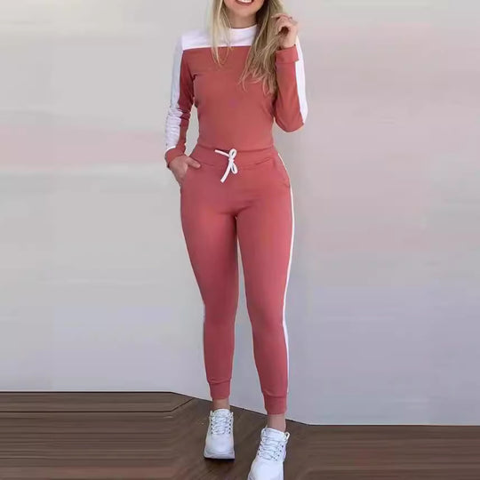 Damen Sportlicher Jumpsuit mit abnehmbaren Trägern und seitlichen Kontraststreifen EB