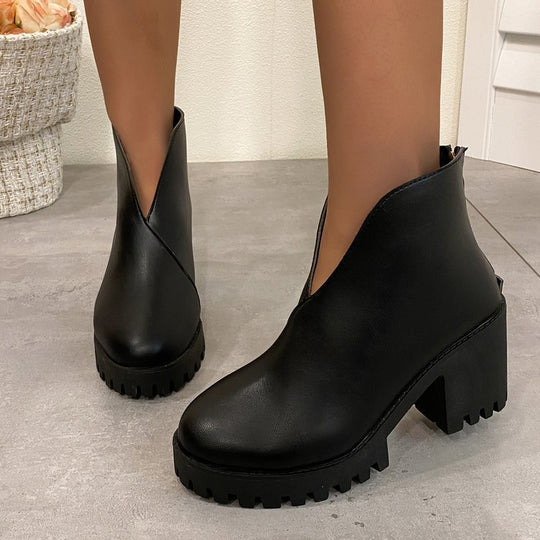 Damen Stiefeletten mit robustem Blockabsatz und rutschfester Sohle EB
