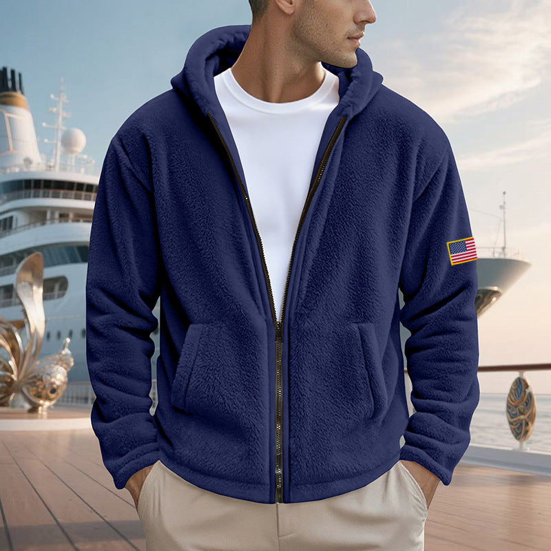 Herren Fleecejacke mit hohem Kragen und praktischen Seitentaschen EB