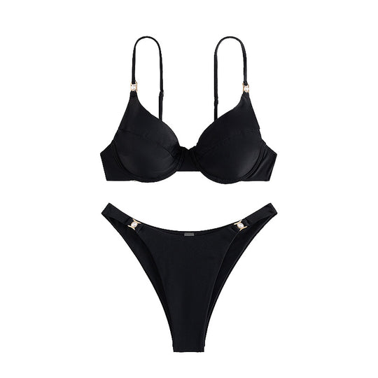 Damen Push-Up Bikini mit eleganten Trägerdetails EB