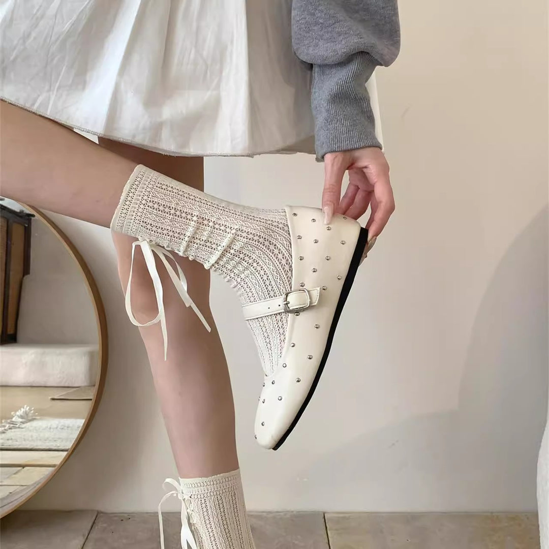 Damen Ballerinas mit dekorativer Schnalle und funkelndem Design EB