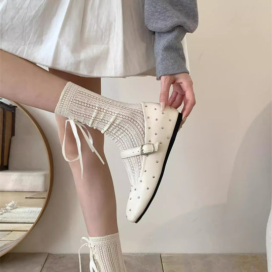 Damen Ballerinas mit dekorativer Schnalle und funkelndem Design EB