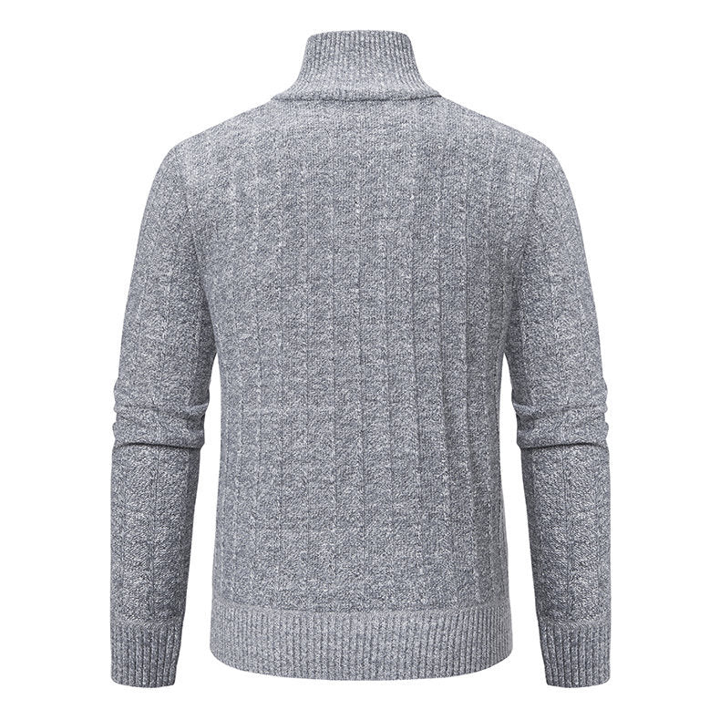 Herren eleganter Strickpullover mit halbem Reißverschluss EB