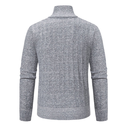 Herren eleganter Strickpullover mit halbem Reißverschluss EB