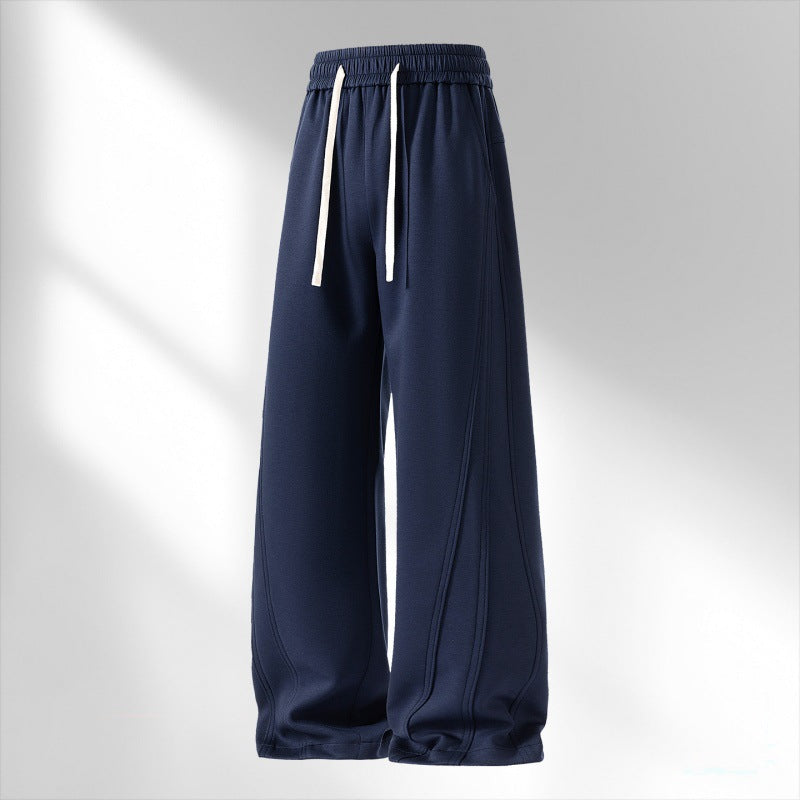 Damen weite Lounge-Sweathose mit elastischem Kordelbund und dekorativen Seitennaht-Details EB