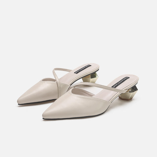 Damen Sling-Pumps mit einzigartigem geometrischen Absatzdesign EB