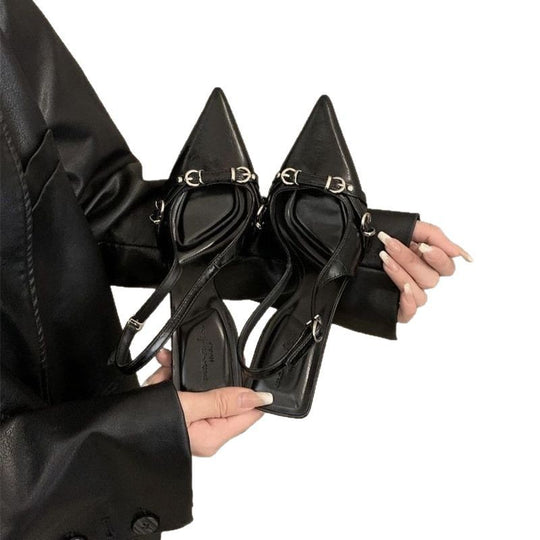 Damen Slingback High Heels mit eleganter Schnallenverzierung EB