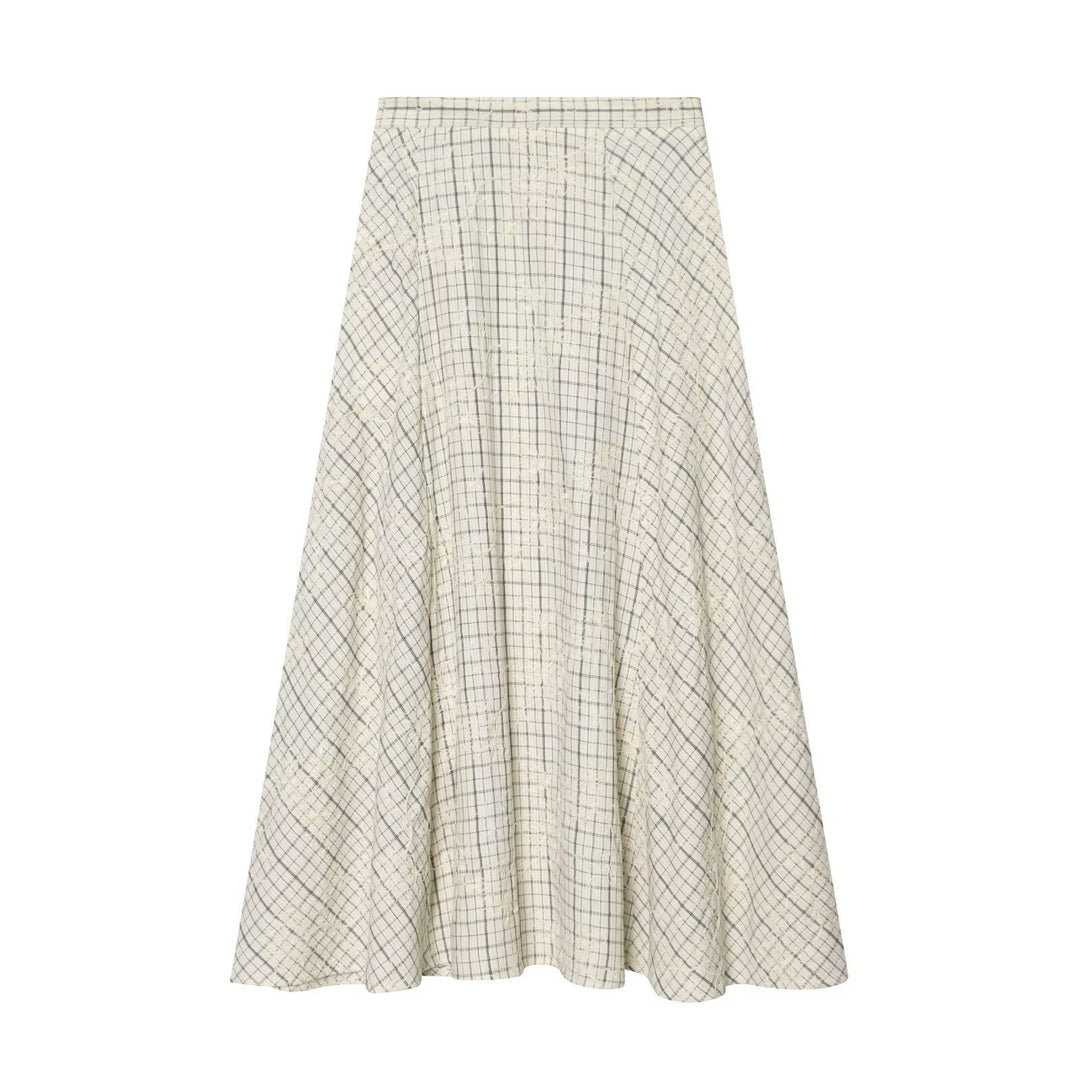 Damen Maxirock mit elegantem Karomuster und fließendem Schnitt EB