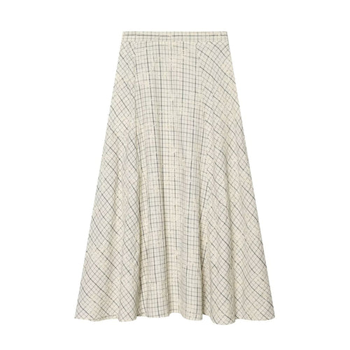 Damen Maxirock mit elegantem Karomuster und fließendem Schnitt EB