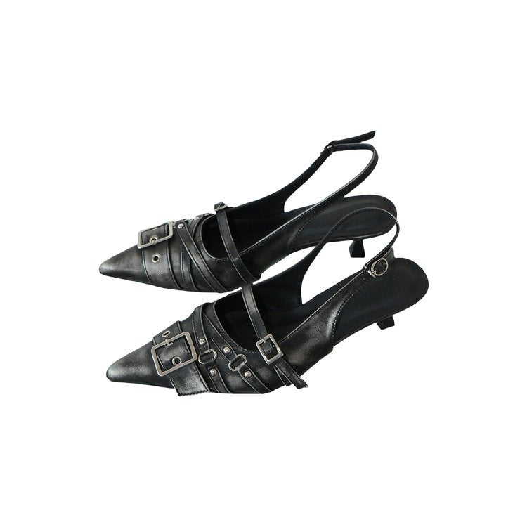 Damen elegante Sling-Pumps mit modischer Schnallenverzierung EB