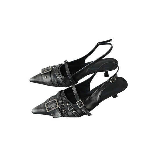 Damen elegante Sling-Pumps mit modischer Schnallenverzierung EB