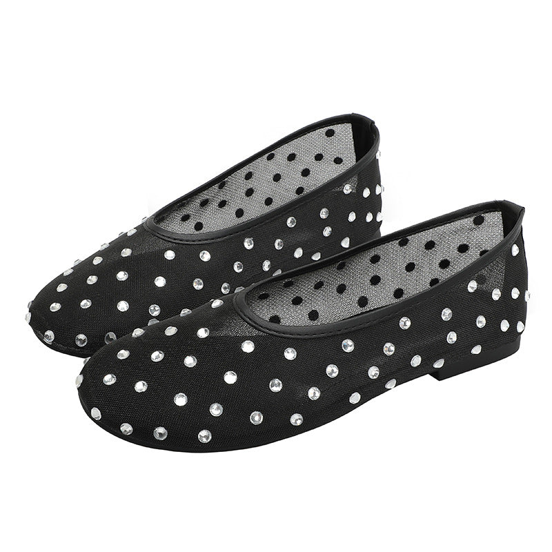 Damen Ballerinas mit modischem Strassdesign EB