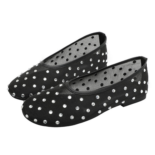 Damen Ballerinas mit modischem Strassdesign EB