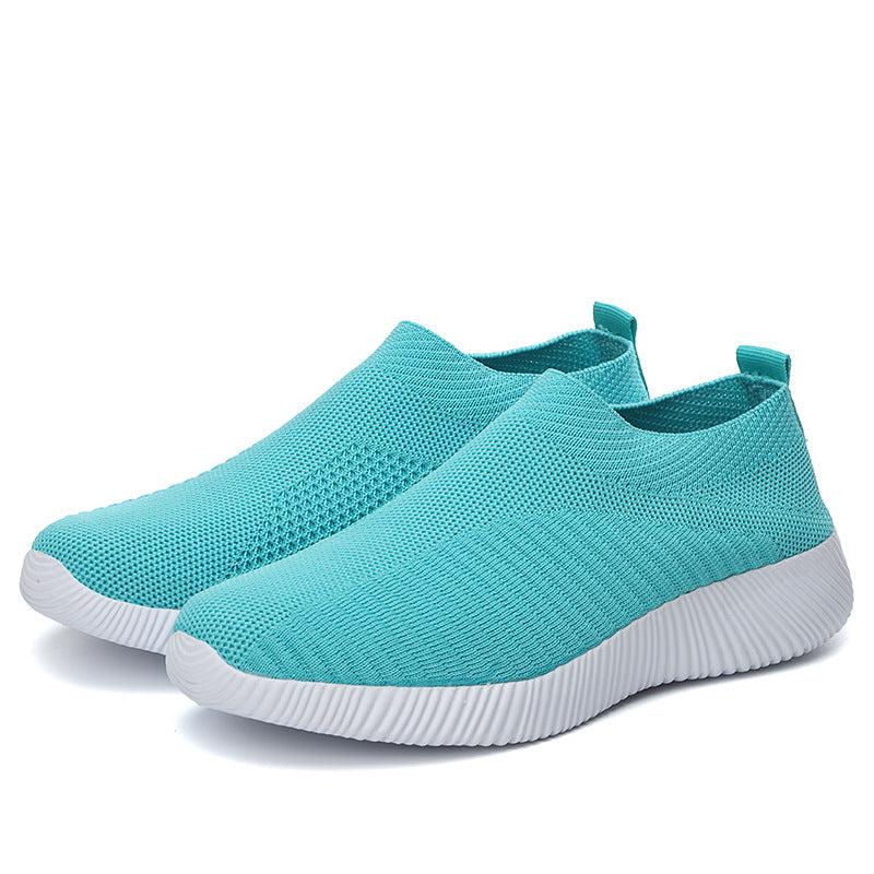 Damen atmungsaktive Slip-On Sneakers mit elastischem Obermaterial EB