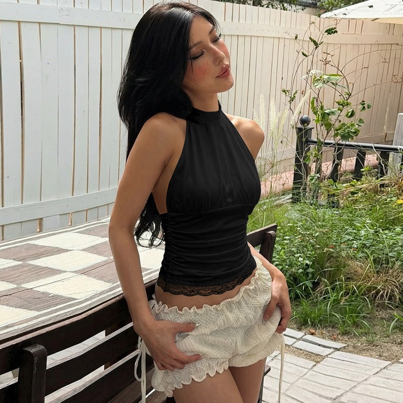 Damen Haltertop mit Raffungen EB