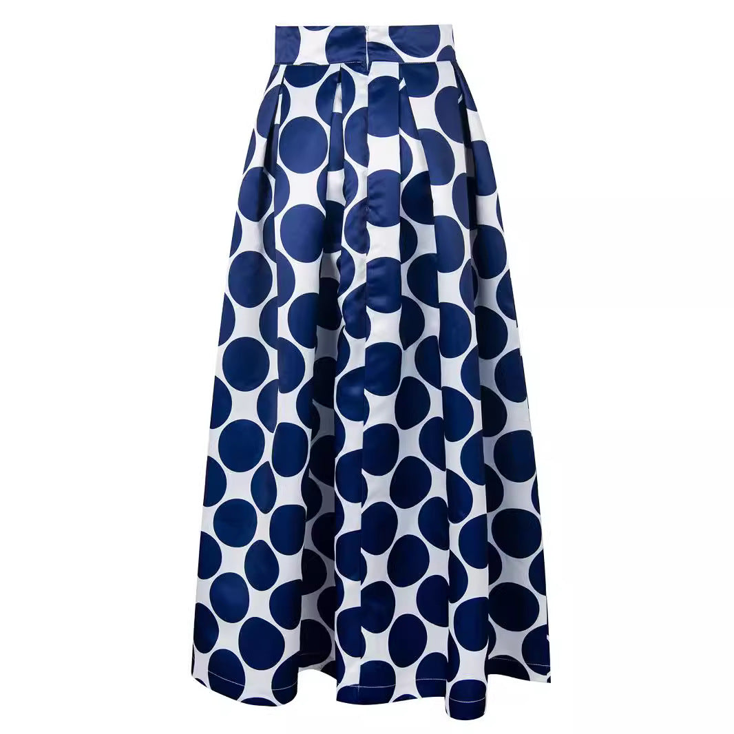 Damen Tellerrock mit großflächigem Polka-Dot-Muster EB