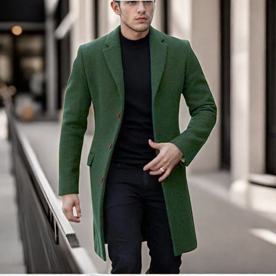 Herren eleganter Wollmantel mit schmalem Schnitt EB