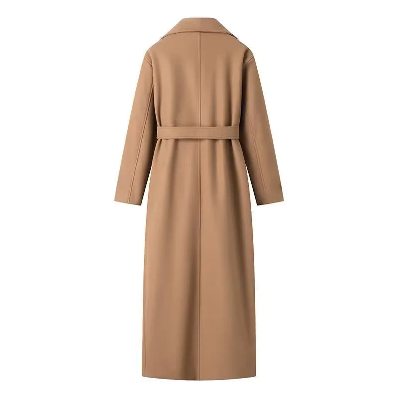 Damen eleganter Trenchcoat mit Schulterklappen und Taillengürtel EB