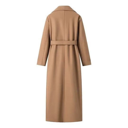 Damen eleganter Trenchcoat mit Schulterklappen und Taillengürtel EB