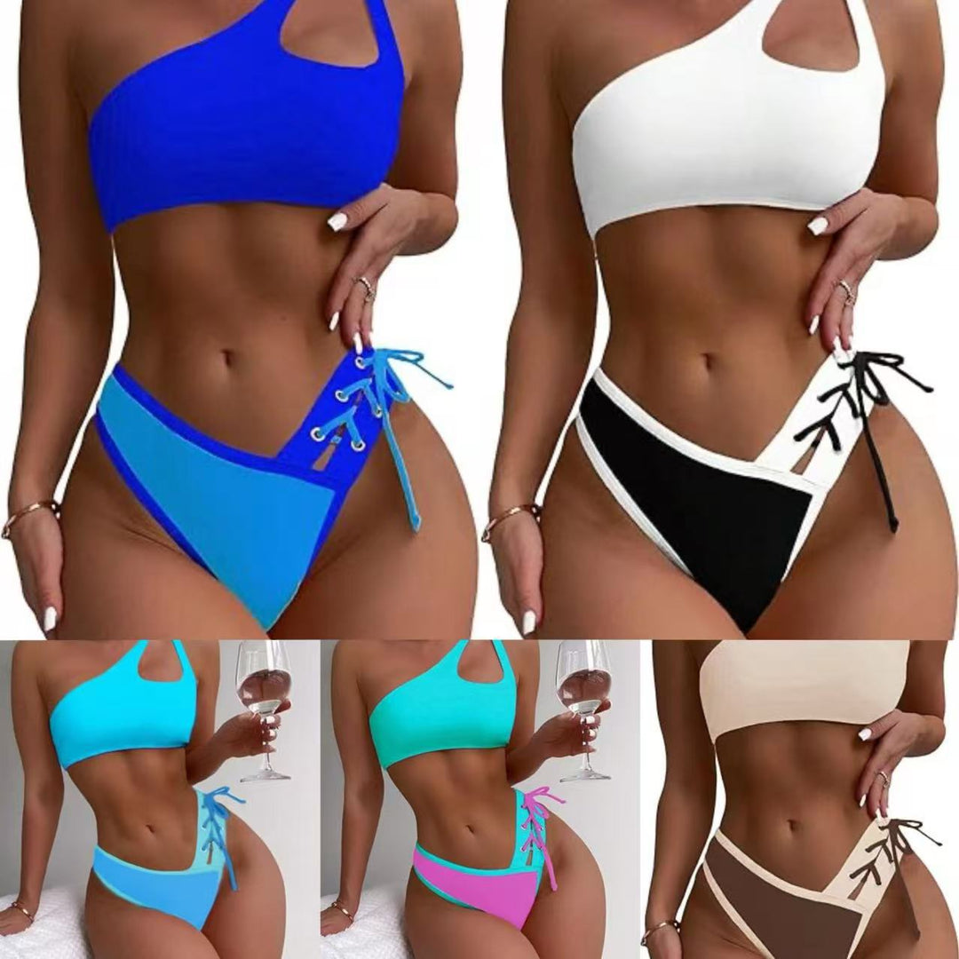 Damen Einseitiger Bikini mit trendigem Schnitt EB