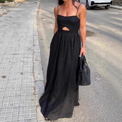Damen Maxikleid mit raffiniertem Schnitt und praktischem Taschen-Design EB