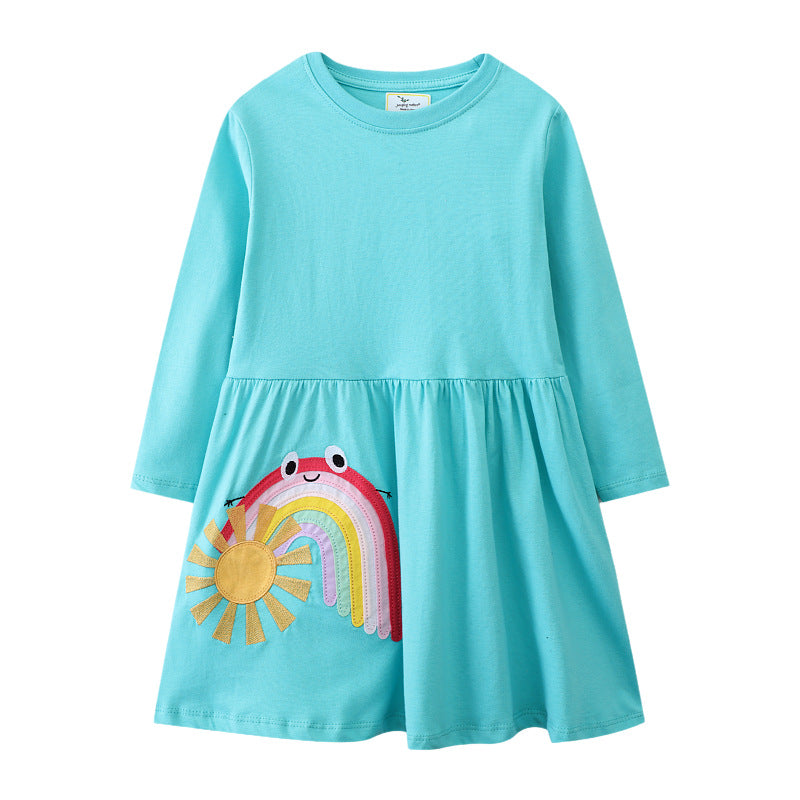 Mädchen Tüllkleid mit verspieltem Regenbogen-Motiv EB