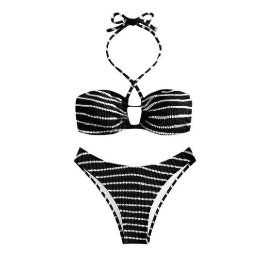 Damen Bandeau-Bikini mit verspieltem Schnitt und trendigen Bindebändern EB