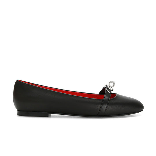 Damen Ballerinas mit elegantem Riemen und schimmerndem Akzent EB