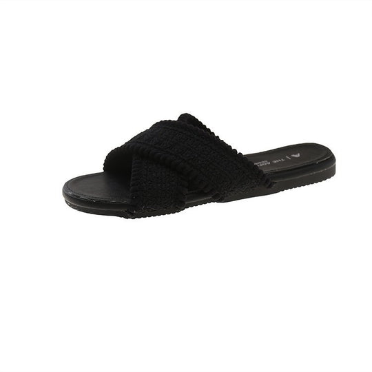 Damen modische Sandalen mit Pompons EB