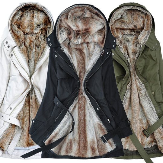 Damen Warm gefütterte Outdoor-Jacke mit Kapuze EB