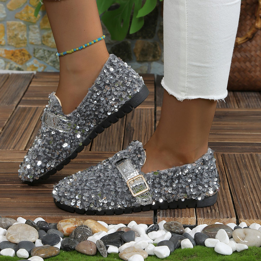 Damen Glitzernde Ballerinas mit luxuriösen Pailletten EB
