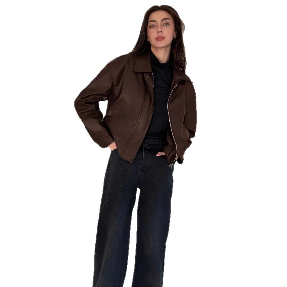Damen Kunstlederjacke im modernen Biker-Stil EB