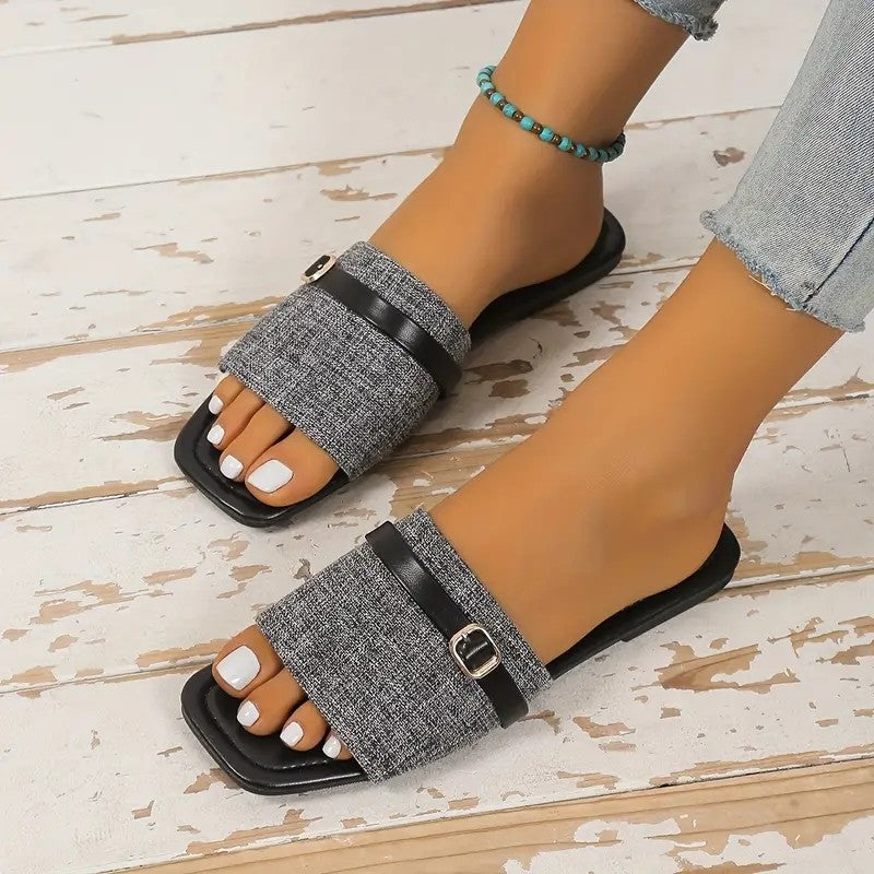 Damen modische Pantoletten mit elegantem Kreuzband-Design EB
