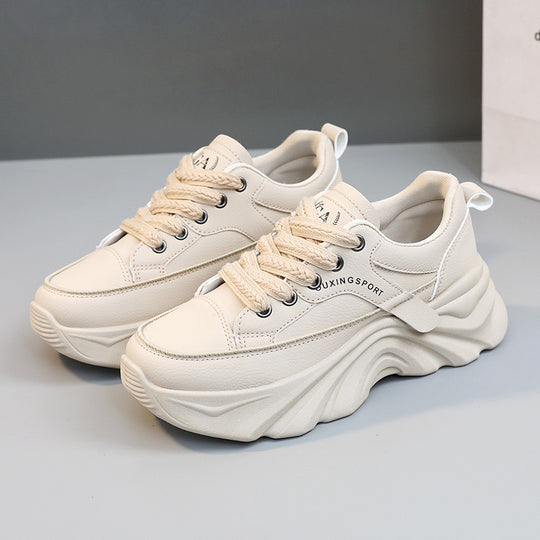 Damen modische Chunky Sneakers mit verstärktem Sohlenprofil und atmungsaktiver Obermaterialstruktur EB